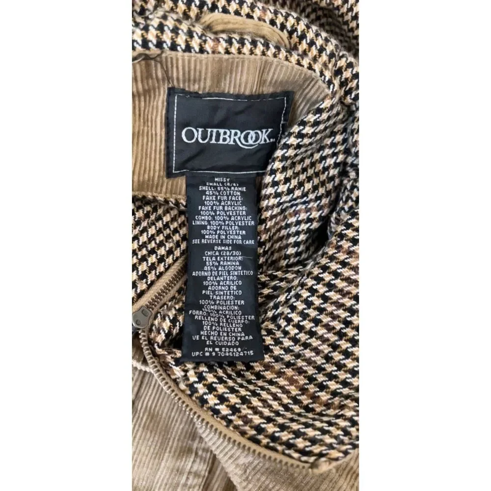 Vintage Outbrook corduroy jacket. Size S.